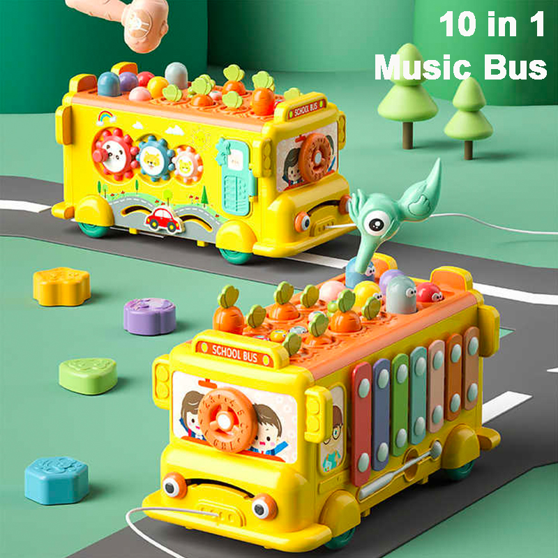 Party Games Bus - 10 in 1Multifunction Xylophone Bus Car