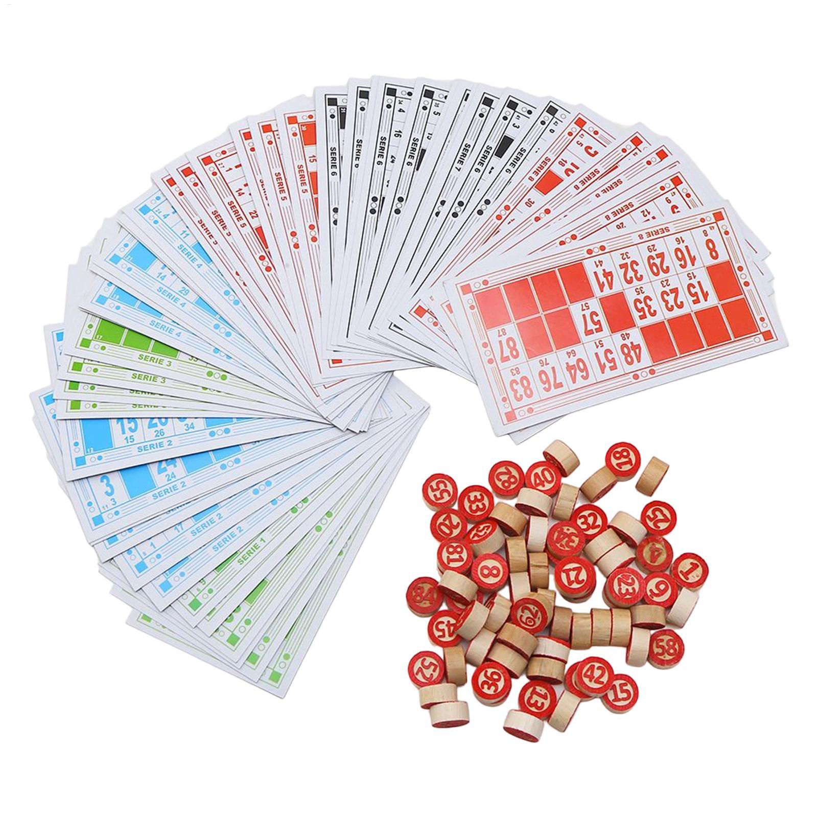 Party Games Easy - Vintage Wooden Bingo Game Set Large
