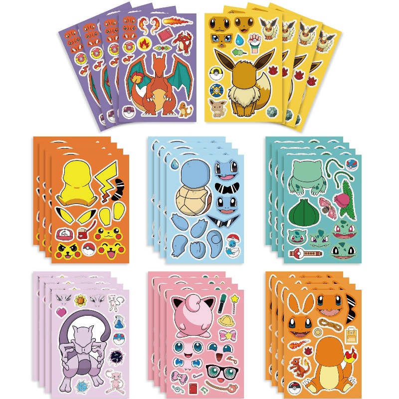 Party Games Quiz - new 8/24Sheets Pokemon Puzzle Stickers Children