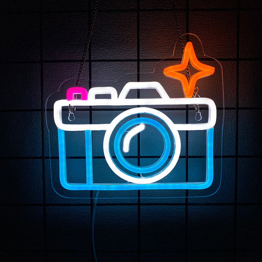 Party Games Stream - Camera Neon Sign For Wall Decor,Light