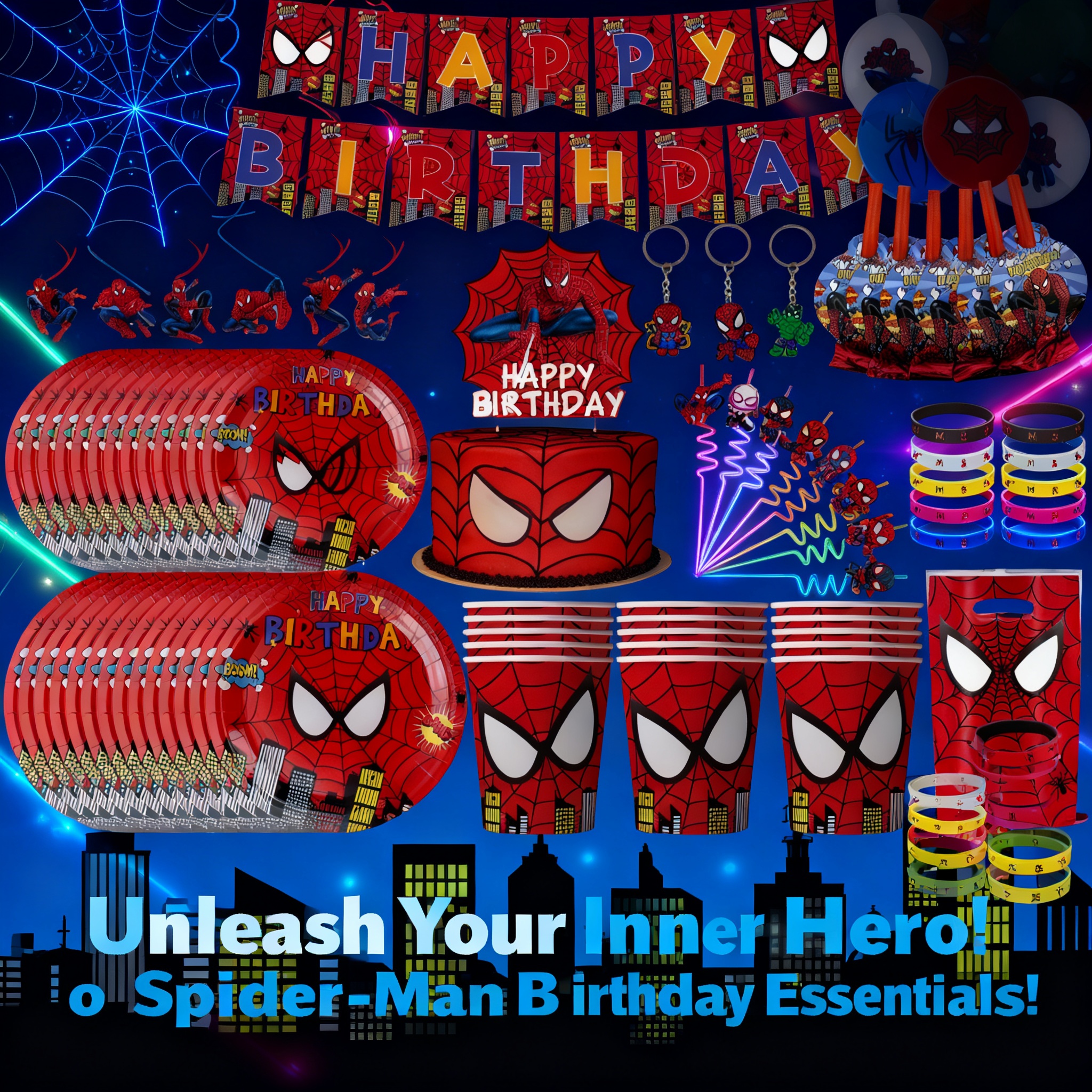 Party Games Questions - Spiderman Birthday Party Decoration Superhero Tableware