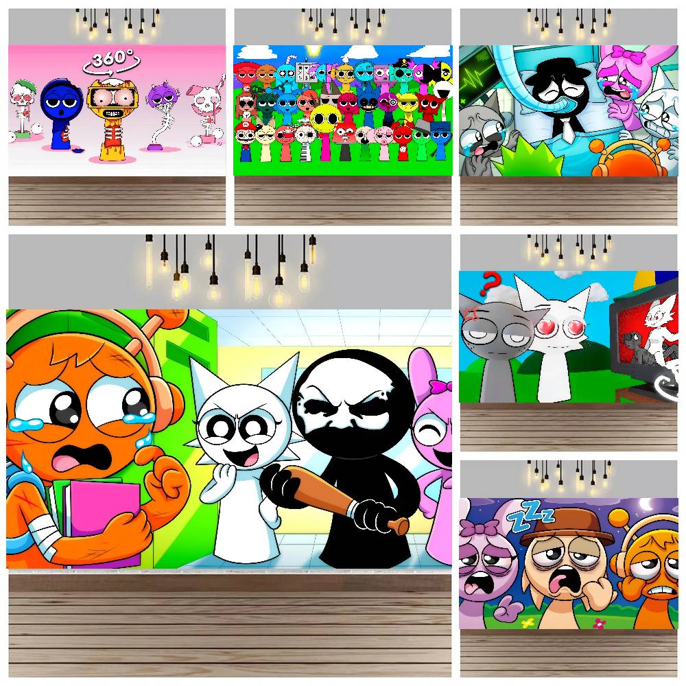 Party Games Stream - Hot Game-Incredibox Sprunki Photography Background Cloth