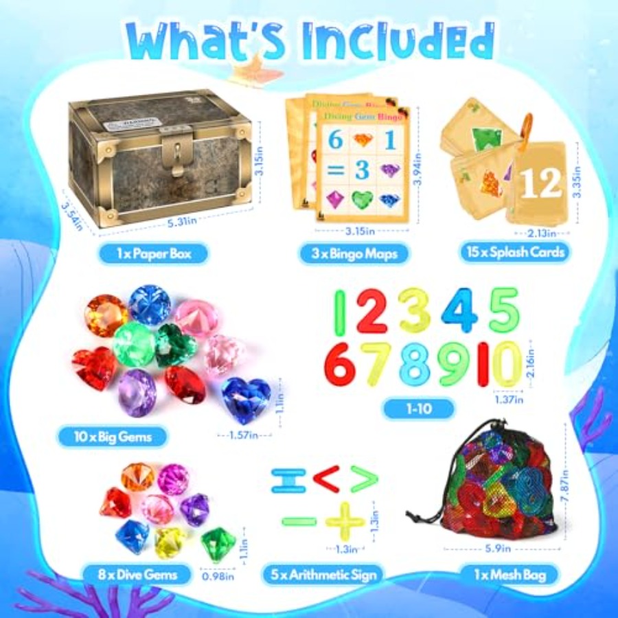 Pool Toys Diving Gems, 54 Pcs  – Scavenger Hunt Card Bewertung und Preis
