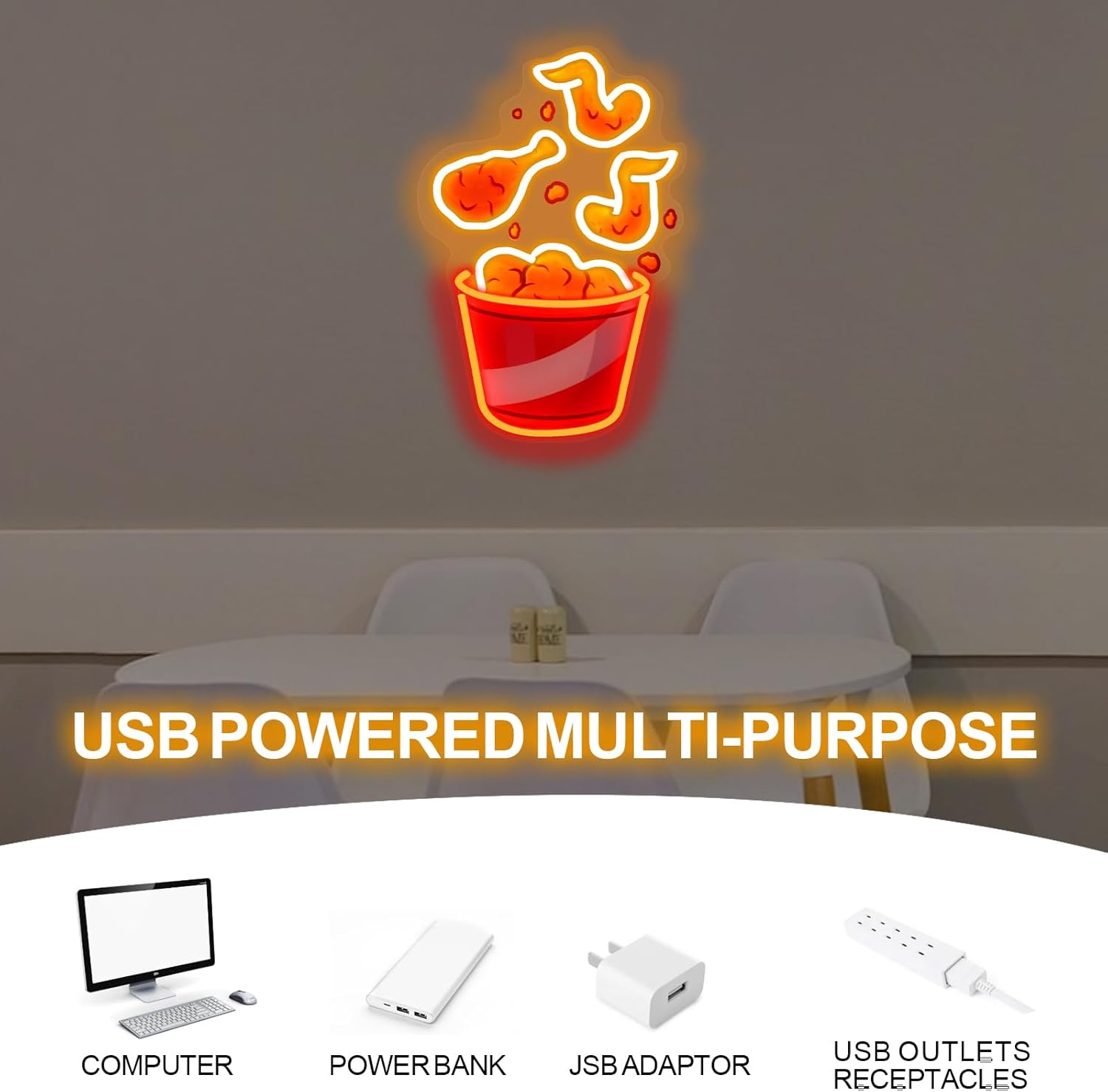 Fried Chicken Neon Sign USB Di – Party Games Shop Bewertung und Preis