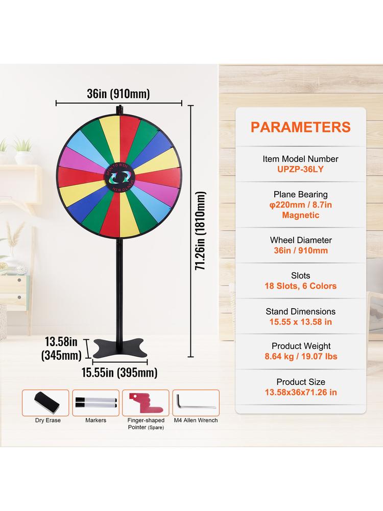 36 inch Spinning Prize Wheel,  – Party Games Spin The Wheel Bewertung und Preis