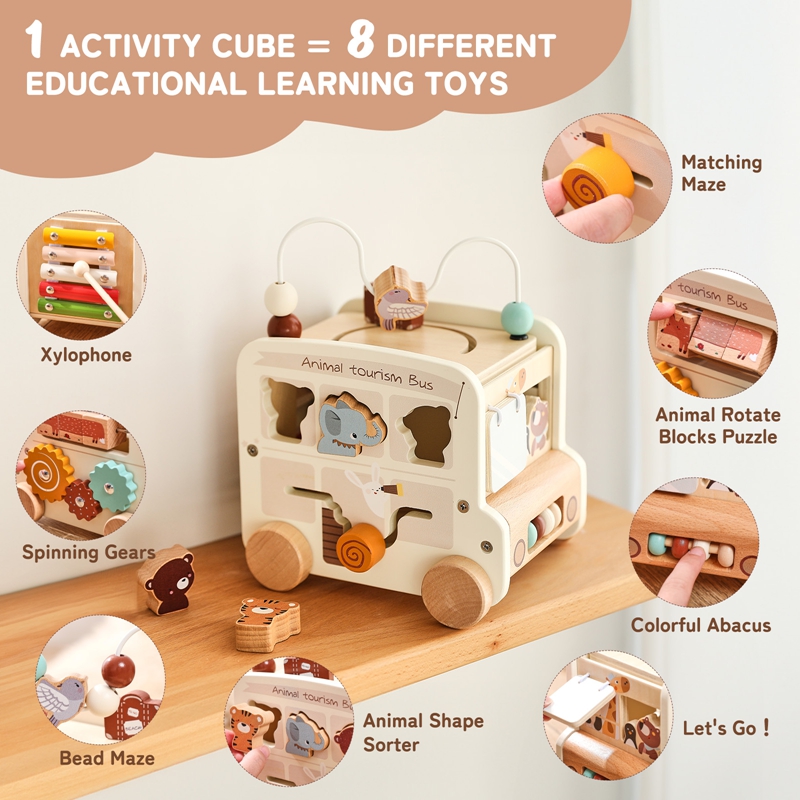 Montessori Wooden Children Toy – Party Games Bus Bewertung und Preis