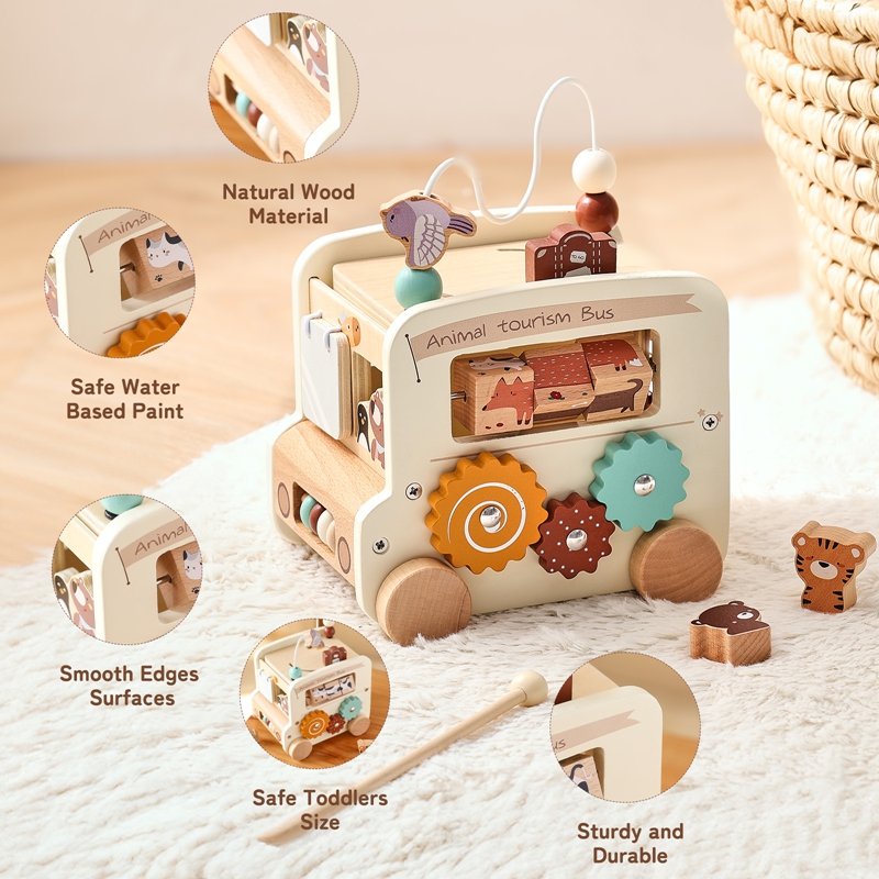 Montessori Wooden Children Toy – Party Games Bus Bewertung und Preis