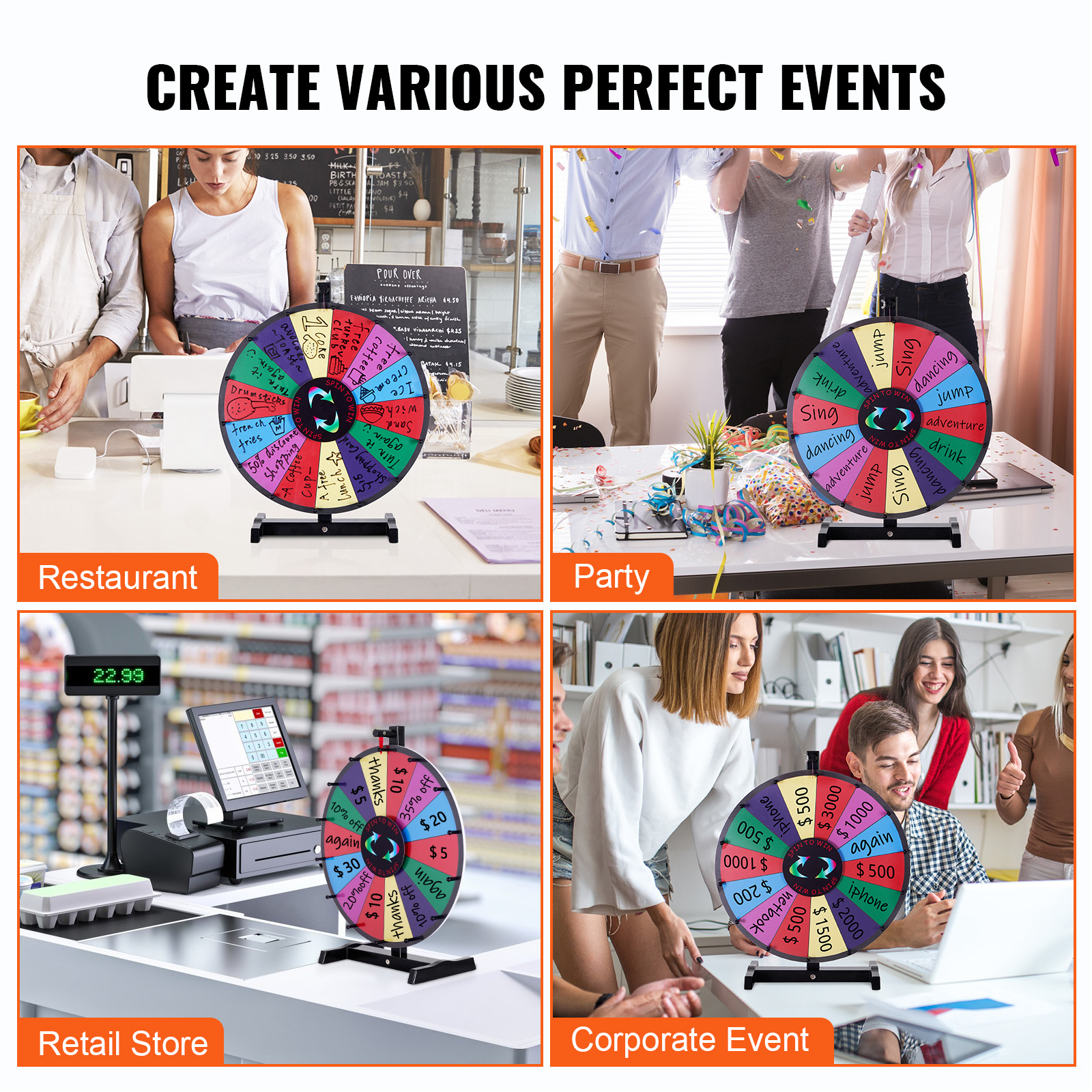 SucceBuy 18/24/36 inch Spinnin – Party Games Spin The Wheel Bewertung und Preis
