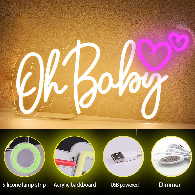 Oh Baby Neon Sign Love Heart L – Party Games Shop Bewertung und Preis