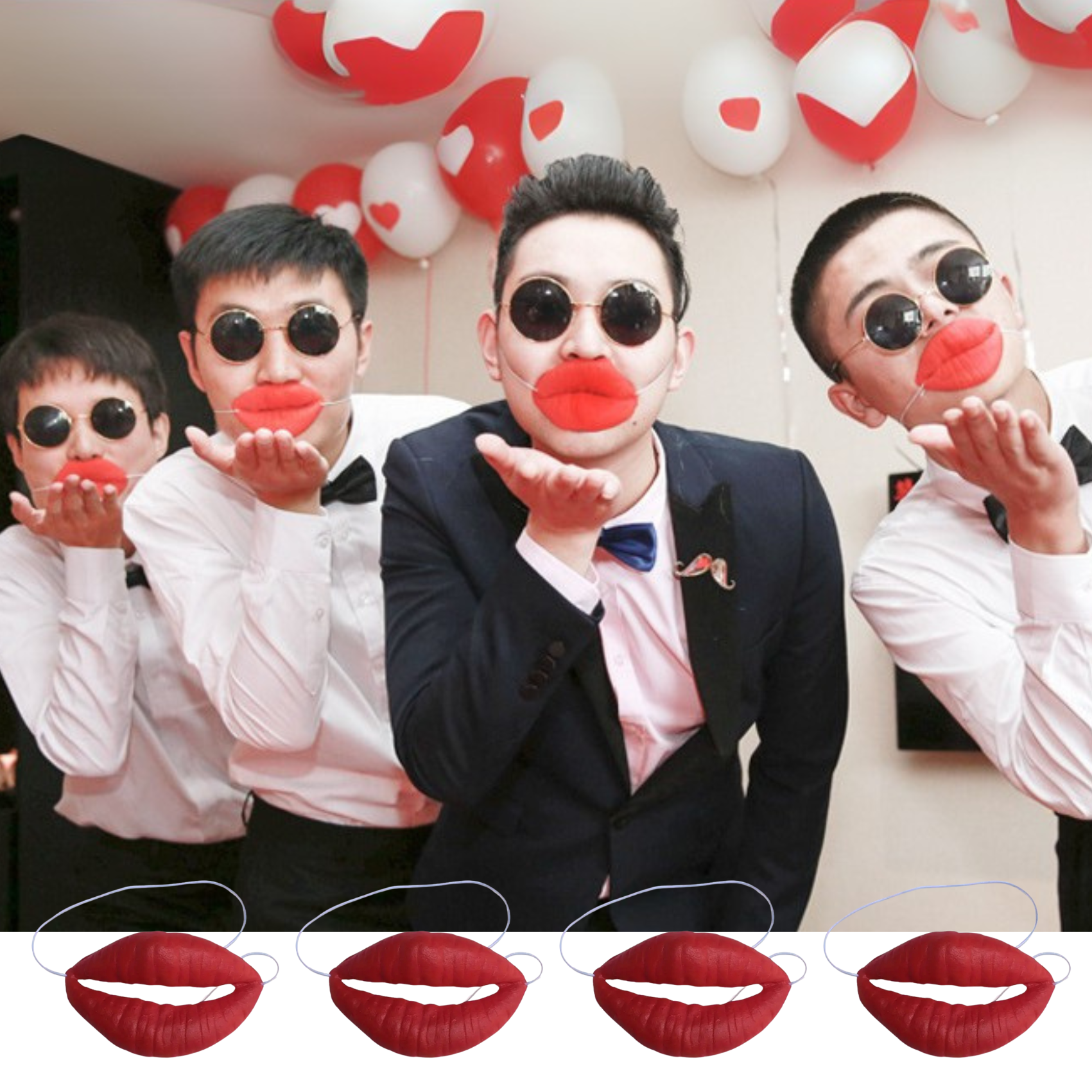 4pcs lips props, wedding game  – Party Games Adults Indoor Bewertung und Preis